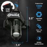 Wearable LED Tactical Shoulder Light - 100-Lumen White LED - Weatherproof for Tactical Vest - Adjustable Focus Flashlight Mount Strap