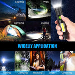 USB Rechargeable Flashlight, Magnetic LED Flashlight, Super Bright LED Tactical Flashlight with Cob Worklight,Waterproof,Zoomable Best Small LED Flashlight for Camping, Emergency Flashlight