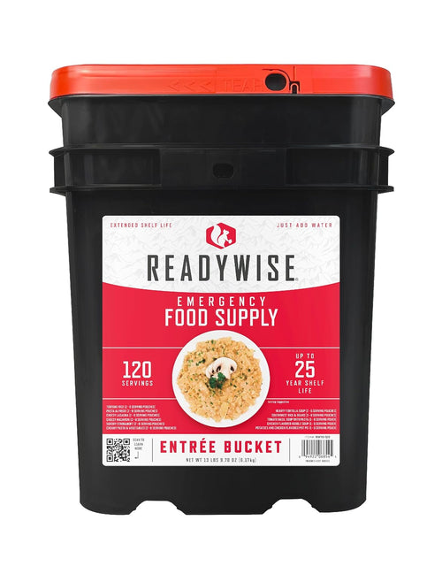 Emergency Food Supply - 120 Servings Favorites Sample Bucket, Survival Food Kit, Freeze Dried Prepper Food & Dehydrated Meals for Camping Essentials & Backpacking, up to 25 Year Shelf Life