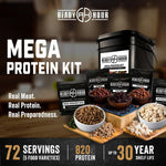 Mega Protein Kit with Real Freeze-Dried Meat (72 Servings), Freeze-Dried Chicken and Beef, Survival Food Storage, Emergency Preparedness, Emergency Prepper Kit, 30-Year Shelf Life Food