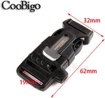 10Pack 3/4" (19Mm) Fire Starter Survival Whistle Buckle Flint Scraper for Paracord Bracelet Key Lanyard Ourdoor Hiking Camping Backpack Bag Pets Collar DIY Travel Kits