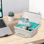 120 Pieces Hardcase First Aid Kit - First Aid Box Includes Instant Cold Pack, Emergency Blanket for Travel, Home, Office, Vehicle, Camping, Workplace & Outdoor