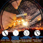 Ferro Rod Fire Starter Kit – 5" Flint and Steel with Two Waxed Tinder Cord & Paracord for Camping, Hiking, Outdoor Survival, Emergency Preparedness