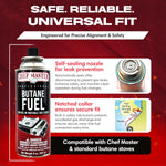 24X 8Oz Butane Fuel Canister - Butane Fuel for Camping Stove & Kitchen Torch - Gas Canister for Picnics, Outdoor Cooking, Grilling - Camping Stove, Torch Fuel Camping Essentials - 90340