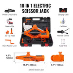 Electric Car Jack, 3 T /6600 Lbs. Scissor Jack, 12-Volt Electric Automatic Jack with Double Saddles and Remote Control