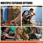 High-Capacity Survival Water Filter Straw Kit with Emergency Whistle, Lightweight Reusable Portable Water Straw for Camping, Hiking, Backpacking & Emergency Preparedness(1 Pack)