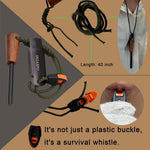 Fire Starter for Campfires, Flint and Steel Fire Starter Kit, Ferro Rod Survival Kit, Fast Fire Stick with Survival Whistle, Regular Size
