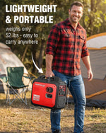3800-Watt Portable Inverter Generator Gas Powered, Quiet for Camping