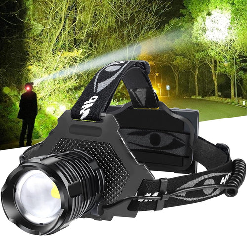 LED Headlamp Rechargeable, Upgraded 30W Super Bright Head Lamp100000 High Lumen
