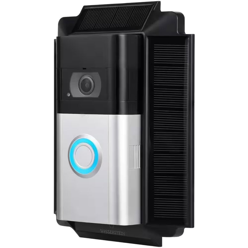 Black Solar Charger Mount for Ring Video Doorbell 3, 3 Plus, 4, Battery Doorbell Pro and plus (5-Volt 0.6-Watt)