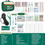 Bundle-Pet First Aid Kit, Emergency Medical Supplies for Dogs & Cats, Safety Essentials Pack with Thermometer+
