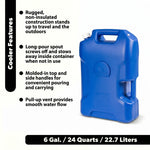 6 Gallon Camping Water Storage Container, Blue