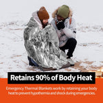 Emergency Thermal Blankets,4 Pack,Space Mylar Blanket Survival Kit
