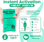 Instant Heat Packs Medium (5×9”)- Medical Grade Reusable Green 1-Pack Fast and HOT - Made in USA for Muscle Aches, Back, Arm, Shoulder, Pain Relief, Warmth on the Go; Heating Pad Click Heat