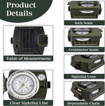 Compasses，Hiking Compass for Survival with ，Waterproof Durable and Pocket-Sizedtactical Survival Compass with Lanyard，Climbing Biking Exploring Geology, Outdoor Activities