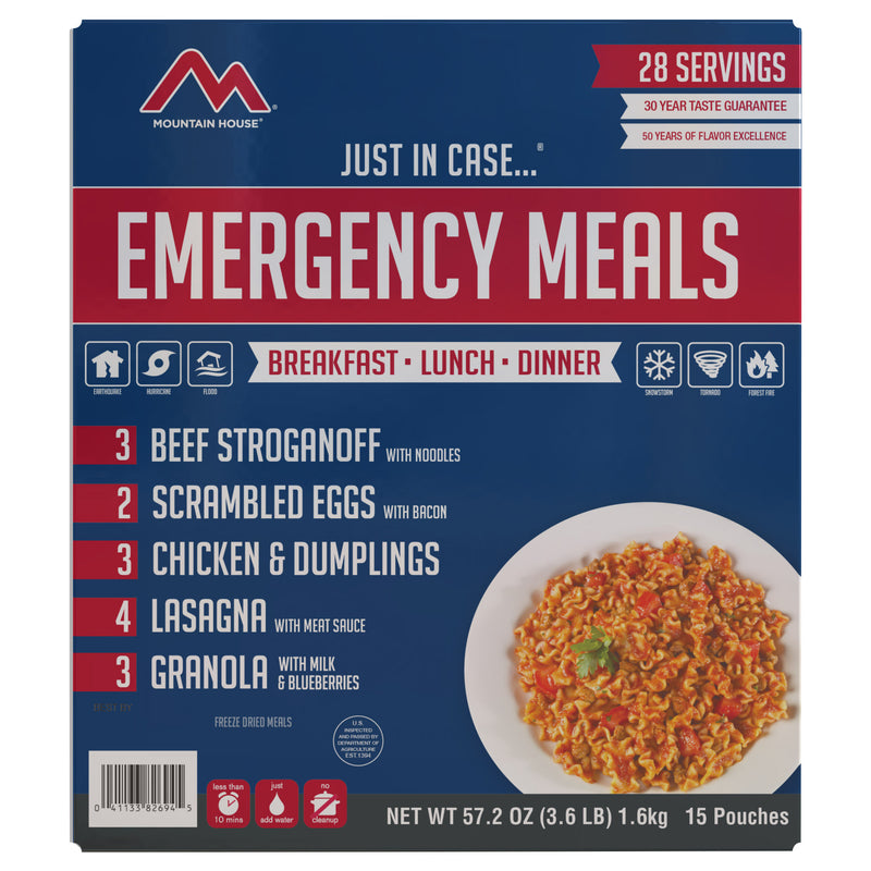 Mountain House Emergency Meal Kit 15-Pouch Assortment (28 Total Servings)