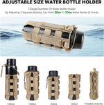 Molle Water Bottle Holder for Backpack,Drawstring Adjustable Straps Molle Pouches for 20 32 36 48 Oz Water Bottle