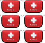 6Pcs Mini Empty First Aid Bag, 5.5X3.5X1.5 Inches Small First Aid Kit, Emergency Medical Essentials Pouch Bag for Travel, Car, Home, Office, Camping, Outdoors, Hiking (Bag Only)