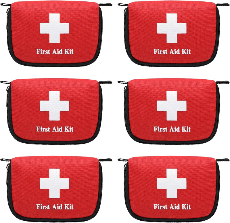 6Pcs Mini Empty First Aid Bag, 5.5X3.5X1.5 Inches Small First Aid Kit, Emergency Medical Essentials Pouch Bag for Travel, Car, Home, Office, Camping, Outdoors, Hiking (Bag Only)