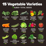 15 Variety Survival Seed Vault 8,800+ Heirloom Non-Gmo Vegetable Seeds for Planting, High Germination, Complete Garden Starter Kit, Prepper Survival Gear, Indoor Outdoor