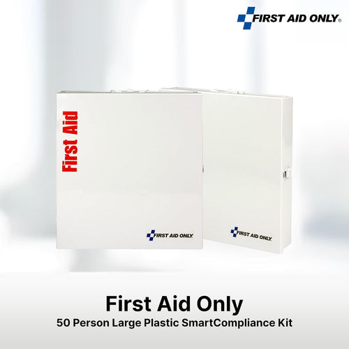 746000 Smartcompliance 50-Person ANSI A+ and OSHA Compliant First Aid Kit for Business, Large Metal First Aid Cabinet with Medications, 241 Pieces