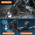 LED Headlamp Rechargeable, Upgraded 30W Super Bright Head Lamp100000 High Lumen