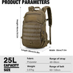 25L Tactical Backpack + Molle Tactical Utility Pouch