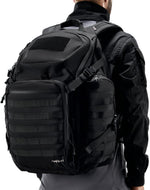 52L 1050D Airplane Approved Tactical Travel Backpack, Black | 17 Inch Gaming Laptop Compartment, Heavy Duty MOLLE 72 Hour Bug Out Bag, External Expandable Pocket