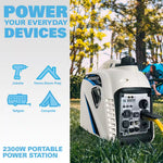 2,300-Watt/1,800-Watt Recoil Start Super Quiet Gasoline Powered Portable Inverter Generator with Advanced CO Shutoff