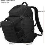 52L 1050D Airplane Approved Tactical Travel Backpack, Black | 17 Inch Gaming Laptop Compartment, Heavy Duty MOLLE 72 Hour Bug Out Bag, External Expandable Pocket