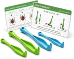 Tick Removal Tool & Twister Kit for Dogs, Cats & Humans, 4-Pack Portable Tick Remover Spoon & Puller Set with ID Card - First Aid Pet Tick Hook Picker for Camping, Hiking & Outdoors
