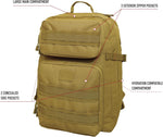Fast Mover Tactical Backpack - Outdoor Hiking Pack for EDC Essential Gear (Red)