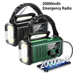 Hot 20000Mah AM/FM/NOAA Radio Solar Hand Crank Generator Radio Portable Radio De Emergencia LED Flashlight SOS Alarm Power Bank