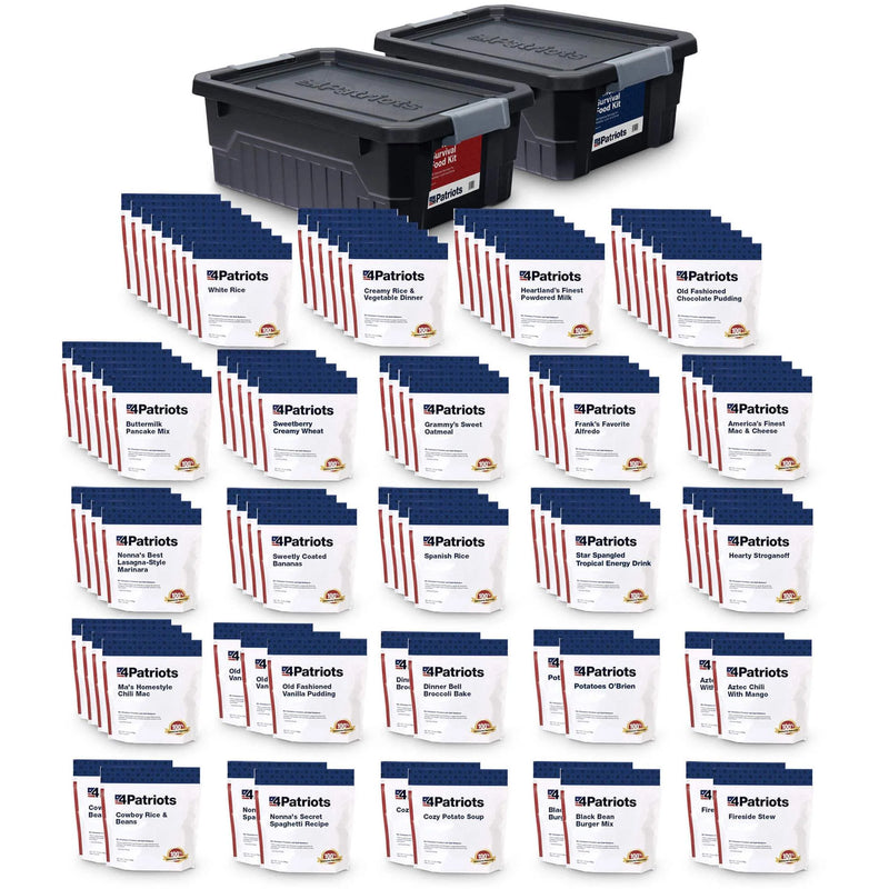 : 3-Month Survival Food Kit - Emergency Food Supply - Freeze Dried Food - Designed to Last 25 Years - 688 Servings - 135,840 Total Calories - Disaster-Resistant Packaging