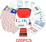 Emergency Kit 120 Piece Travel Car Survival Gear First Aid Kit,Waterproof Emergency Mini First Aid Kits,Portable Small First Aid Kit for Survival Car Travel Office Camping Sports Hiking (Red)