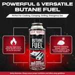 24X 8Oz Butane Fuel Canister - Butane Fuel for Camping Stove & Kitchen Torch - Gas Canister for Picnics, Outdoor Cooking, Grilling - Camping Stove, Torch Fuel Camping Essentials - 90340