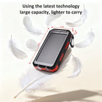 (2 Pack)  20000Mah Solar Power Bank Compatible for Cell Phone Iphone, Outdoor Portable Charger with Dual 5V USB Ports, 2 Flashlights & Digital Compass(Red)