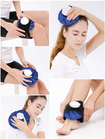 Ice Cold Pack Reusable Ice Bags Hot Water Bag for Injuries, Hot & Cold Therapy and Pain Relief with Elastic Breathable Support Wrap, 4-Pack, 3 Sizes (6"/9"/11"), (For Hot Therapy Is 50-60℃)