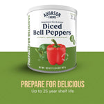 Dehydrated Diced Bell Peppers Emergency Food Supply, 113 Servings, 25 Year Shelf Life, Red and Green Peppers - Dehydrated Meals, Survival Food Camping Essentials Can