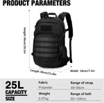 Small Tactical Backpack,Molle Hiking Backpack for Backpacking,Cycling and Biking,15L/25L Backpack