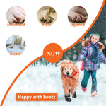 Dog Shoes Waterproof Dog Boots for Small Medium Large Puppy with Reflective Straps Rugged Anti-Slip Sole,Paw Protectors Dog Booties for Hot Pavement Winter Snow Rain Hiking 4PCS Black