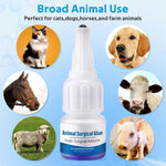 Veterinary Surgical Skin Glue, Strong Surgical Adhesive with 10 Precise Applicators, Blue Tinted Fast Acting Waterproof Wound Closure for Pets Dogs Cats, Pain Free & Stress Free(1 Pack,3Ml)