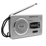 AM FM Radio Pocket Radio AM FM Transistor Radio DSP Chip Portable Pocket Mini Radio with Loudspeaker Headphone Jack Silver Gray