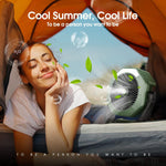 Portable Misting Fan for Outdoor Cooling, [24-90Hrs] Battery Powered Mist Fans with Water Misters & LED Lantern, 8-Inch, 250Ml Tank, for Patios, Home, Outside, Camping, Outdoor&Indoor Use