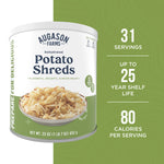 Dehydrated Potato Shreds Can, 31 Servings, Gluten Free Survival Food with 25 Year Shelf Life - Freeze Dried Emergency Food Supply for Camping, Prep & Everyday Meals