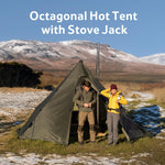 Ranch Fire Teepee Tent, Cold Weather Winter Hot Tent with Stove Jack, 4-6 Person Waterproof Windproof 4 Season Tents for Camping