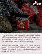 Emergency Food Supply - 14 Day, 150 Servings Emergency Freeze Dried Food Bucket, Protein Meals, Camping Essentials, Survival Kit, Disaster Prepping Supplies, up to 25 Year Shelf Life