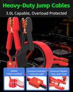 Jumper Cables for Car,110-Piece Ultimate Auto Emergency Kit,Includes Roadside Assistance,Car Safety Hammer, Tow Straps,Tire Repair,First Aid | Perfect Winter & Cold Weather Gear for Men/Women