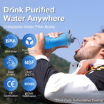 700Ml Collapsible Water Filter Bottle,Squeeze Water Filtered Bottle，Bpa-Free, Ultra Light Emergency Survival Water Filter，Perfect for Hiking, Backpacking, Camping
