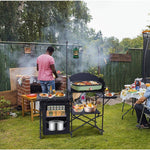 Camping Kitchen Station Camping Table Grill Folding Table Upgrade Light Stand